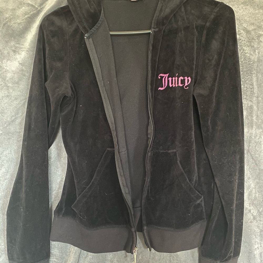 Juicy Couture Velvet Black Sweater/Hoodie Size M